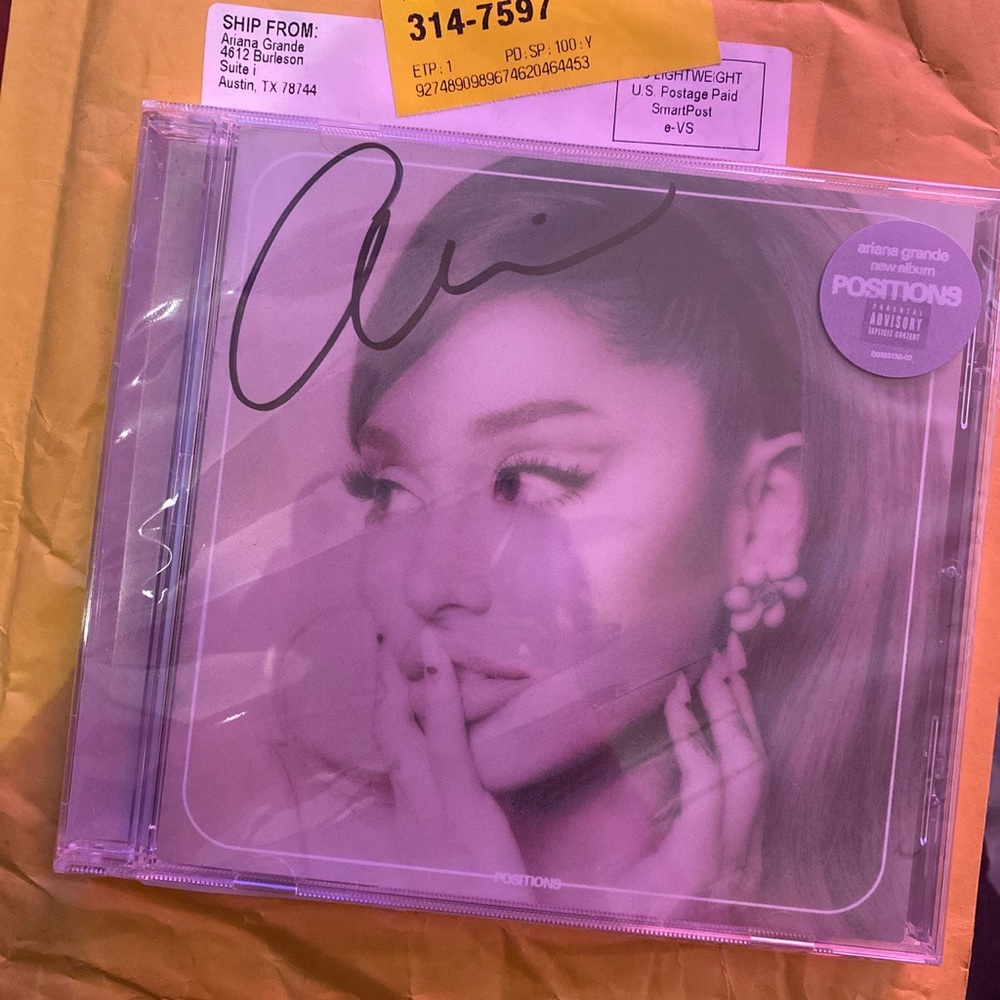 Ariana Grande hand signed positions CD